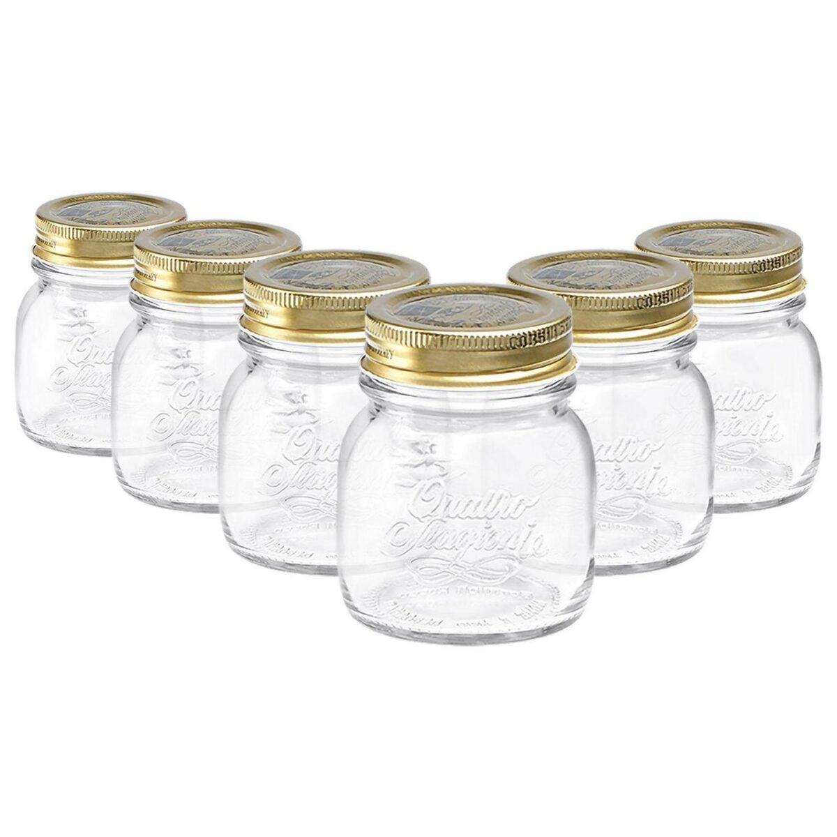 Bormioli Rocco 6x Quattro Stagioni Glass Storage Jars Canister 150ml Clear - Image 1