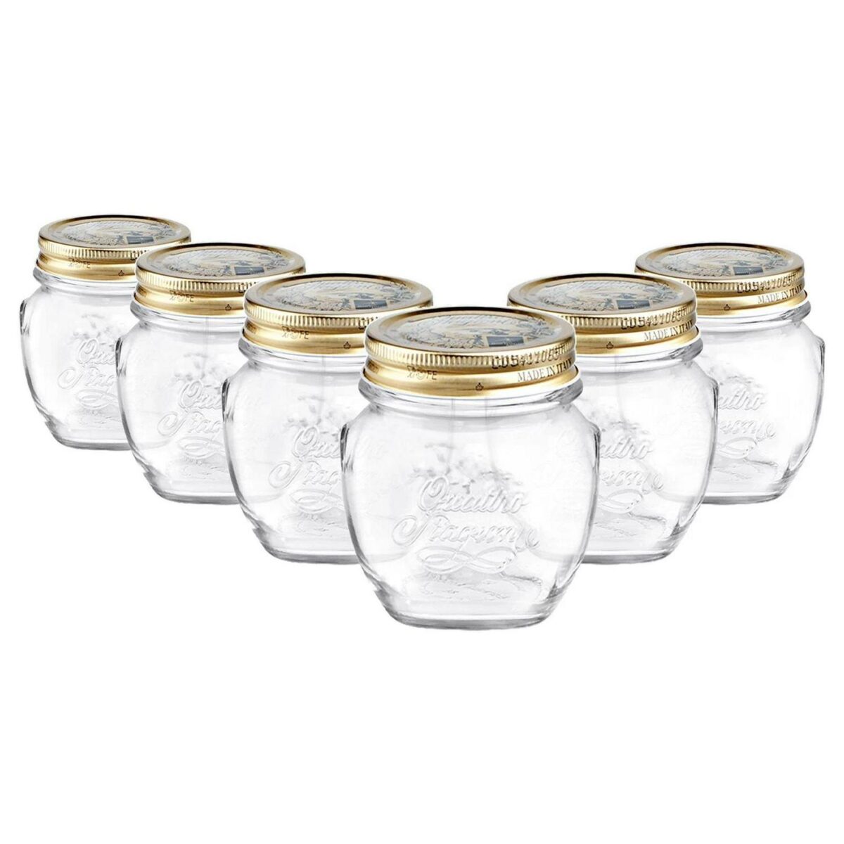 Bormioli Rocco 6x Quattro Stagioni Glass Storage Jar Canister 300ml Clear - Image 1