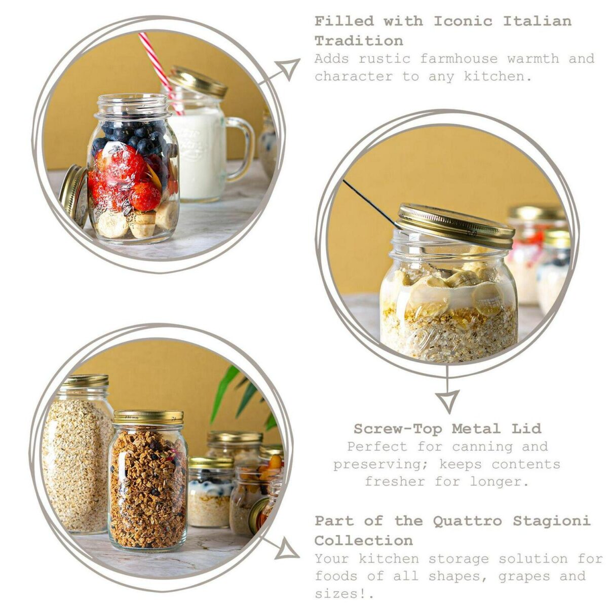 Bormioli Rocco 6x Quattro Stagioni Glass Storage Jars Canister 150ml Clear - Image 2