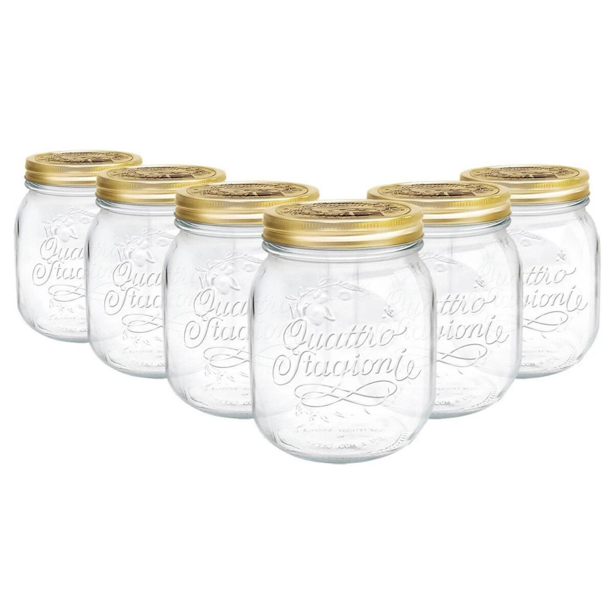 Bormioli Rocco 6x Quattro Stagioni Glass Storage Jar Food Canister 700ml Clear - Image 1
