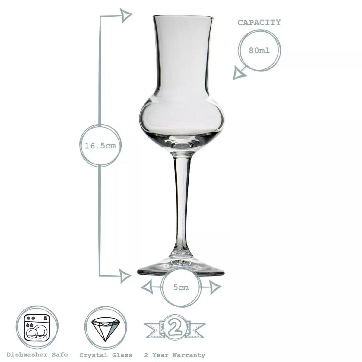 Bormioli Rocco 6x Restaurant Liqueur Glasses Lead Free Grappa Sherry 80ml Clear - Image 3