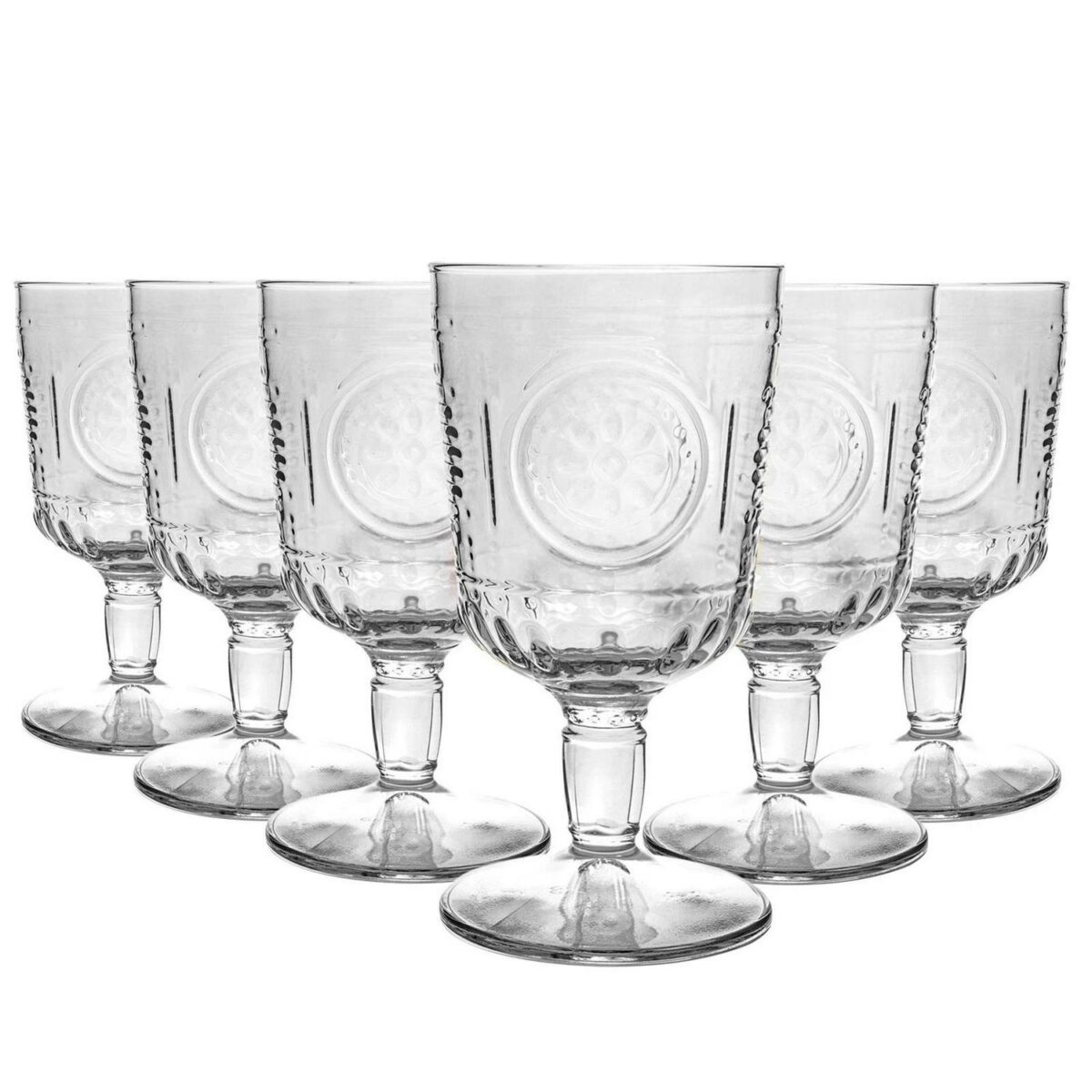 Bormioli Rocco 6x Romantic Wine Glasses Italian Vintage 320ml Clear - Image 1