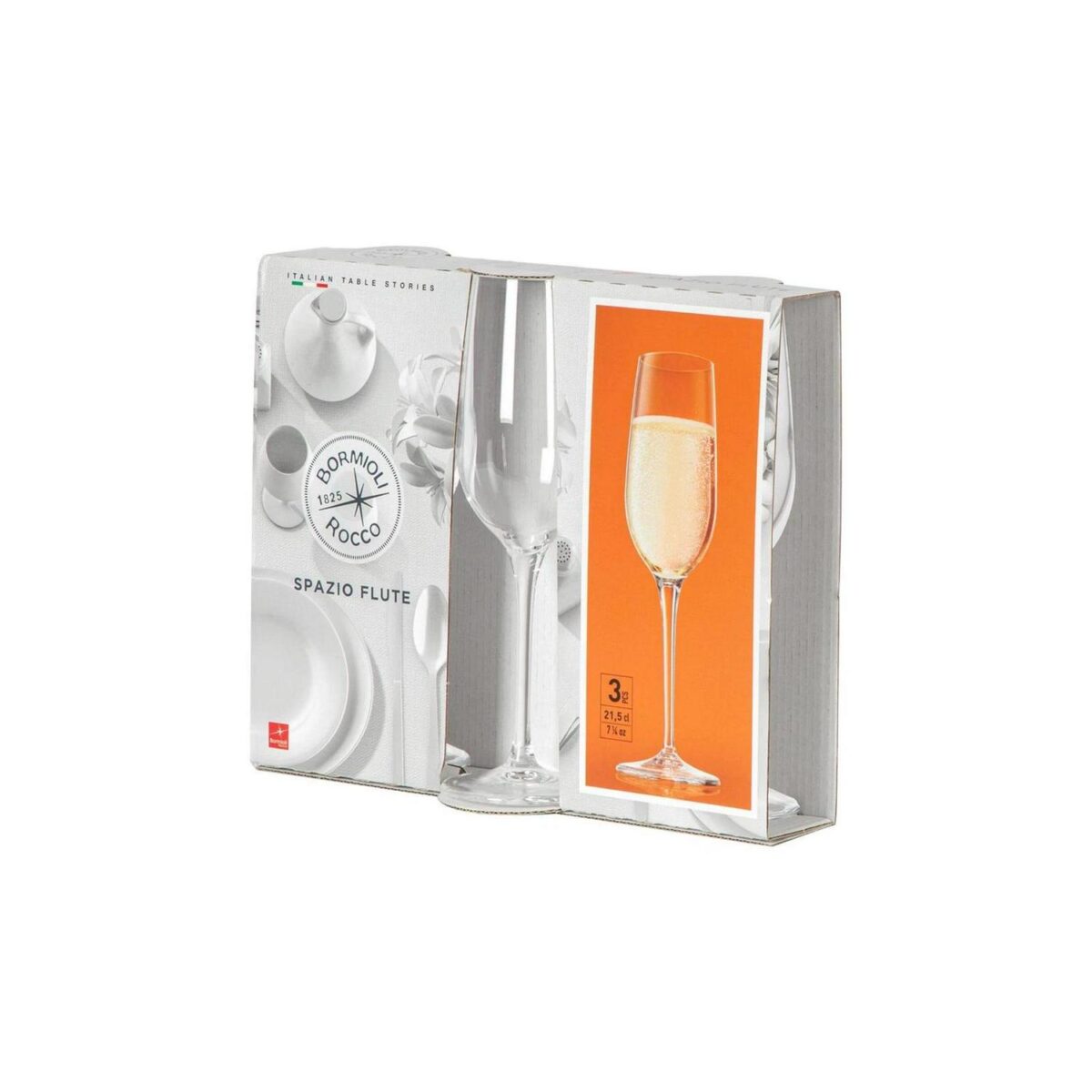 Bormioli Rocco 6x Spazio Champagne Flutes Glass Prosecco Stemware 190ml Clear - Image 6