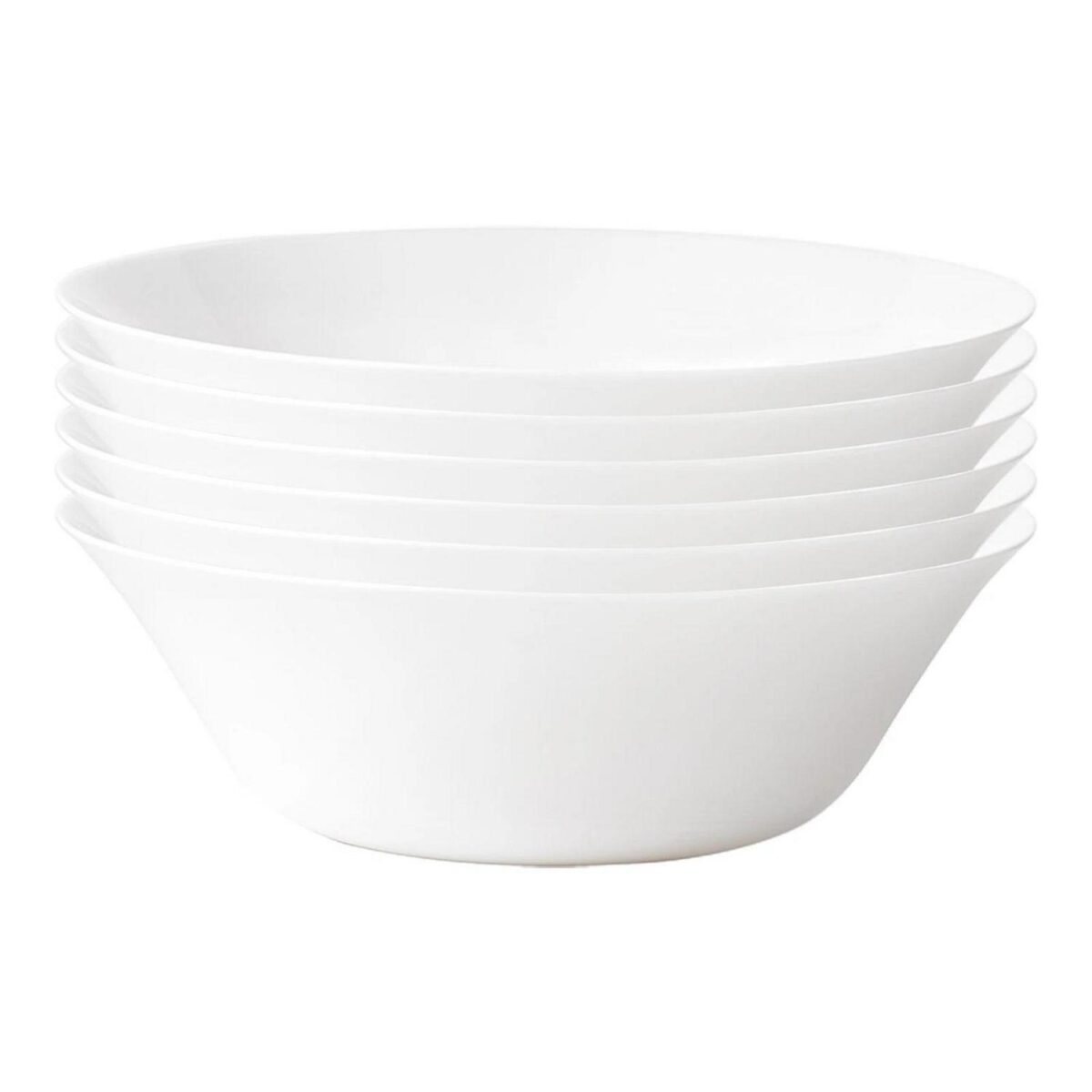 Bormioli Rocco 6x White Moon Glass Serving Bowl Glass Dinnerware 27cm White - Image 1