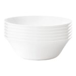 Bormioli Rocco 6x White Moon Glass Serving Bowl Glass Dinnerware 27cm White