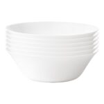 Bormioli Rocco 6x White Moon Glass Serving Bowl Glass Dinnerware 27cm White