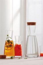Bormioli Rocco 6x Ypsilon Glass Carafes With Cork Lids Water 1.1L Clear - Image 6