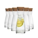 Bormioli Rocco 6x Ypsilon Glass Carafes With Cork Lids Water 1.1L Clear