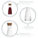 Bormioli Rocco 6x Ypsilon Glass Carafes With Cork Lids Water 1.1L Clear - Image 2
