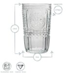 Bormioli Rocco 8x Romantic Highball Glasses Boho Water Tumblers 475ml Red - Image 3