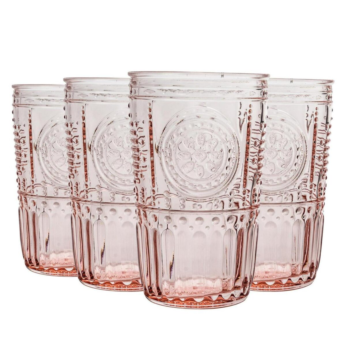 Bormioli Rocco 8x Romantic Highball Glasses Boho Water Tumblers 475ml Red - Image 1