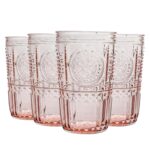 Bormioli Rocco 8x Romantic Highball Glasses Boho Water Tumblers 475ml Red