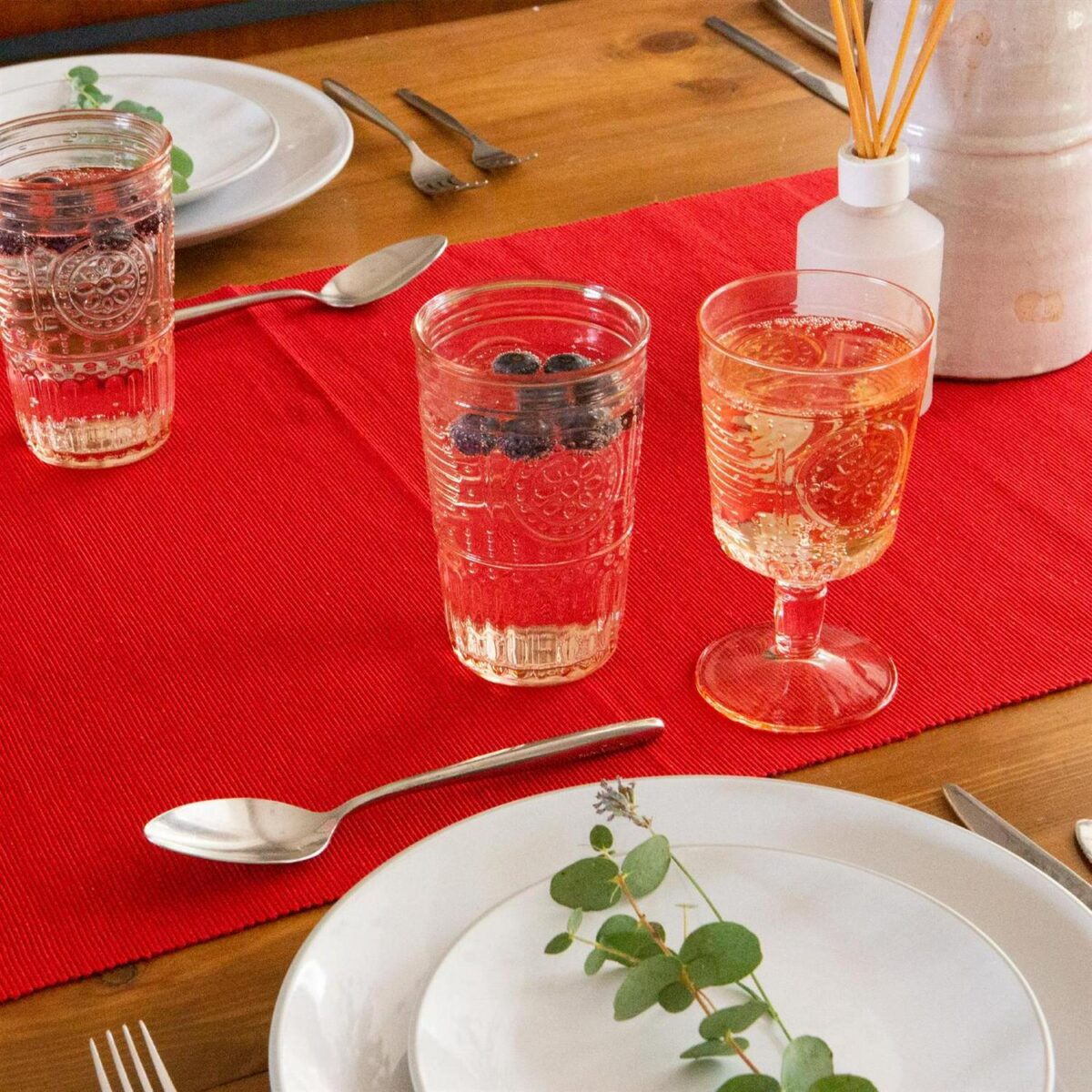 Bormioli Rocco 8x Romantic Highball Glasses Boho Water Tumblers 475ml Red - Image 7