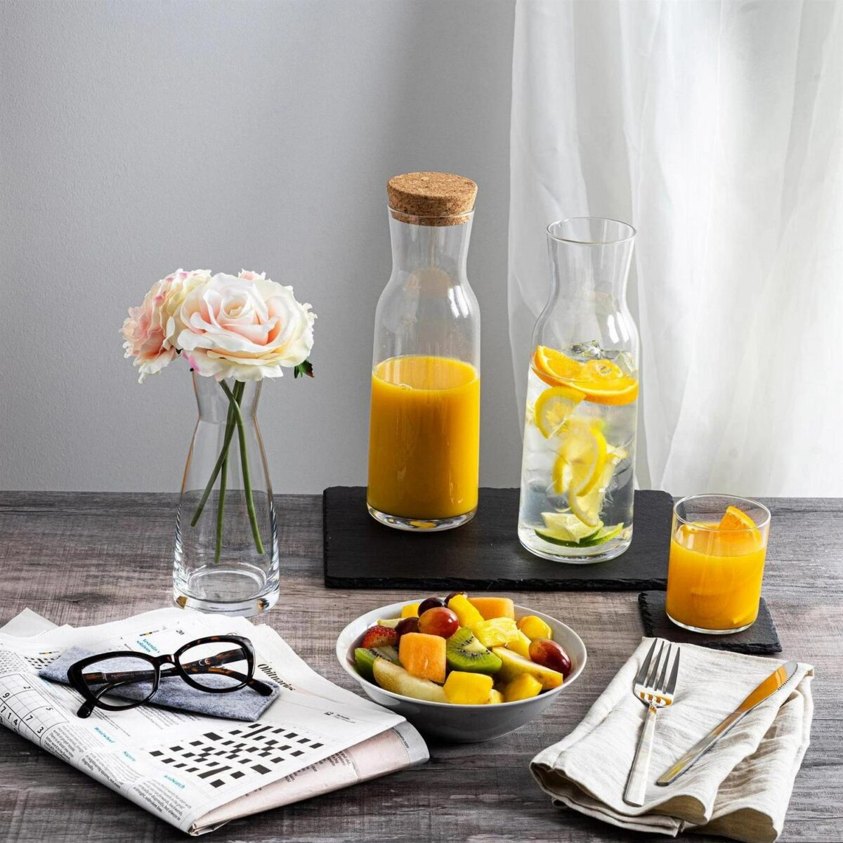 Bormioli Rocco Aquaria Glass Carafe with Cork Lid Water Juice 1.2L Clear - Image 6
