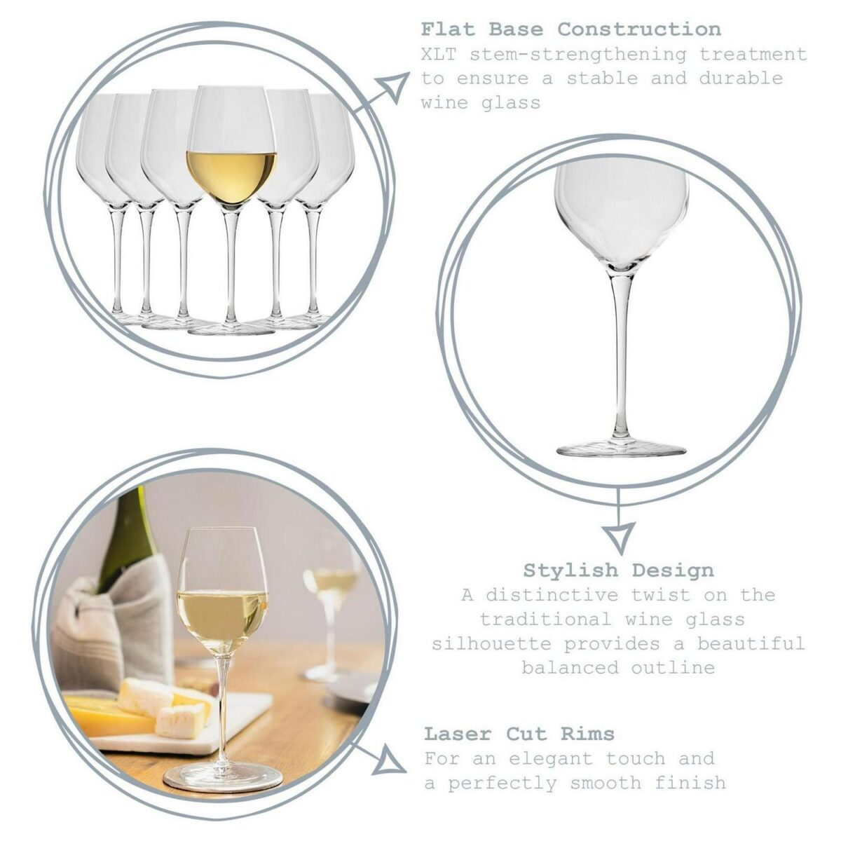Bormioli Rocco Inalto Tre Sensi Wine Glasses Lead Free Goblets 285ml - Image 2