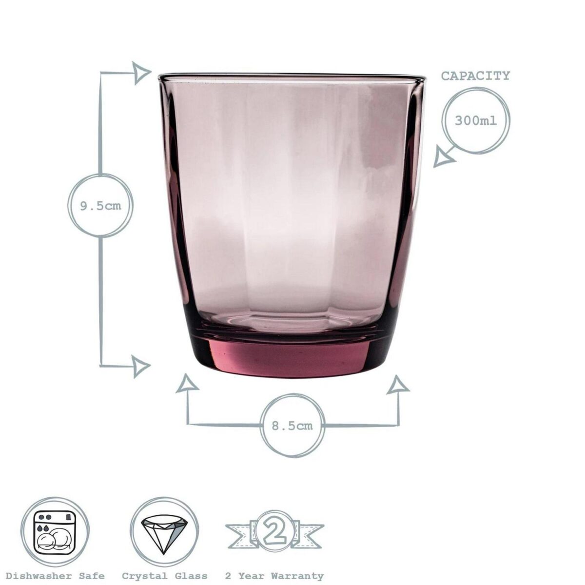 Bormioli Rocco Pulsar Water Glasses Ridged Whisky Tumblers 300ml Multi - Image 3