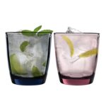 Bormioli Rocco Pulsar Water Glasses Ridged Whisky Tumblers 300ml Multi