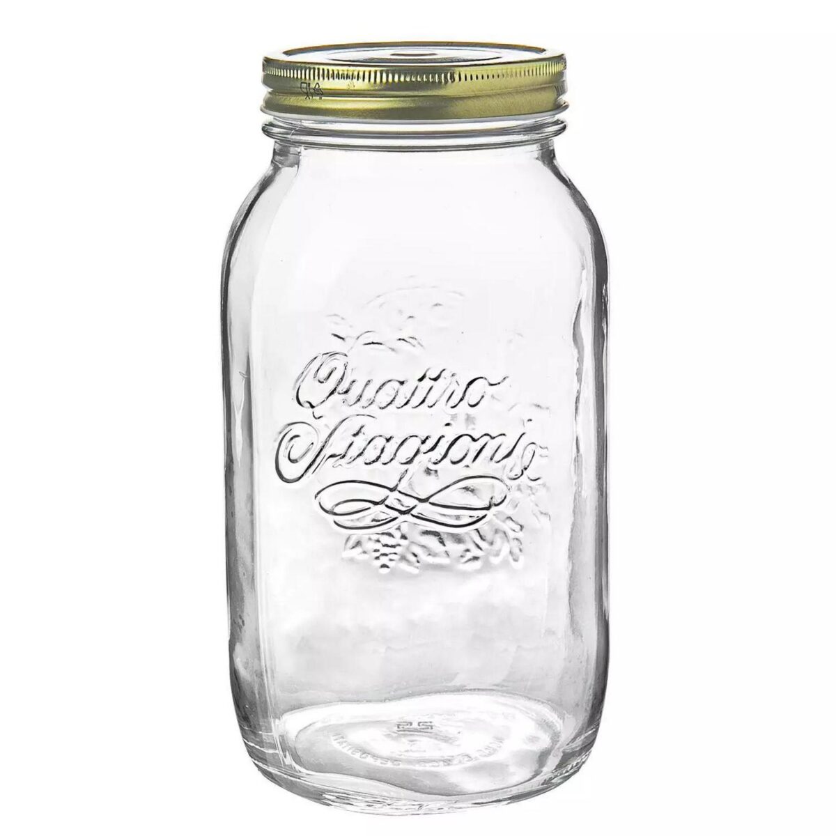Bormioli Rocco Quattro Stagioni Glass Storage Jar Kitchen Canister 1L Clear - Image 1
