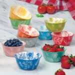 Botanical Stoneware Bowls, 10 Piece Set - Image 4
