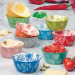 Botanical Stoneware Bowls, 10 Piece Set - Image 3