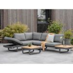 Bramblecrest Montpellier Modular Corner Sofa Patio Set with Teak Side and Coffee Tables - Image 3