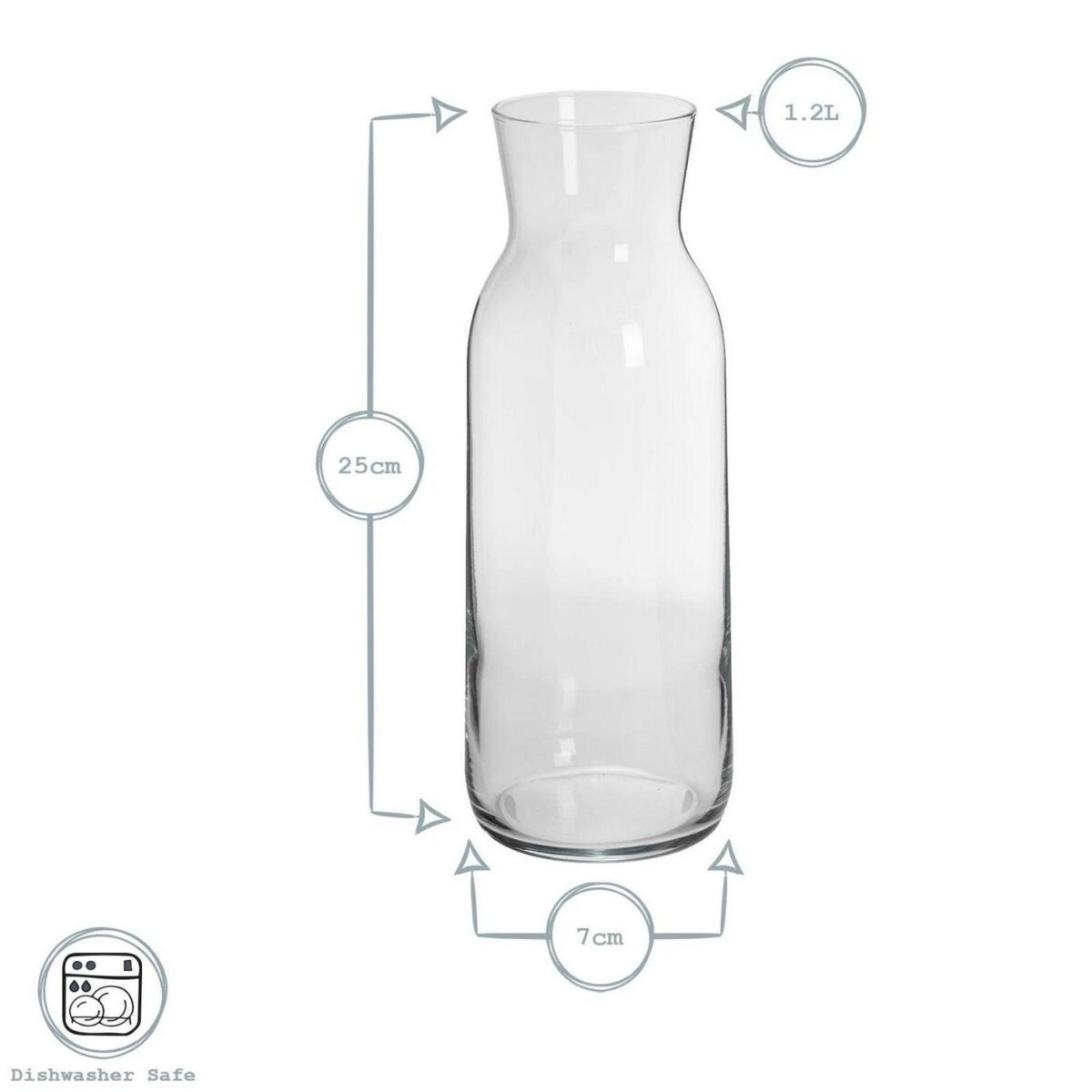 Brocca Glass Carafe and Silicone Lid Decanter Water Wine Iced Tea 1.2 Litre Clear - Image 3