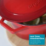Cast Iron Casserole Dish Enameled Durable Non-Stick Hob Oven Self-Basting Lid - Image 5