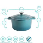Cast Iron Casserole Dish Enameled Durable Non-Stick Hob Oven Self-Basting Lid - Image 2