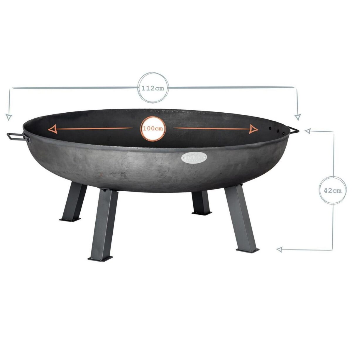 Cast Iron Garden Fire Pit Outdoor Garden Back Yard Patio Heater 112cm Black - Image 3