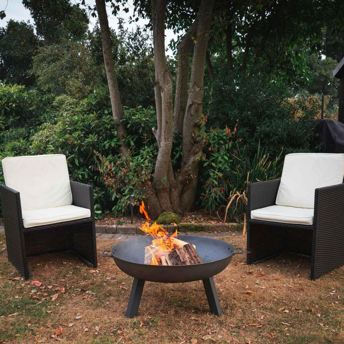 Cast Iron Garden Fire Pit Outdoor Garden Back Yard Patio Heater 112cm Black - Image 6