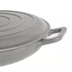 Cast Iron Shallow Casserole Dish with Lid Enameled Hob to Oven 30cm Slate Grey - Image 5