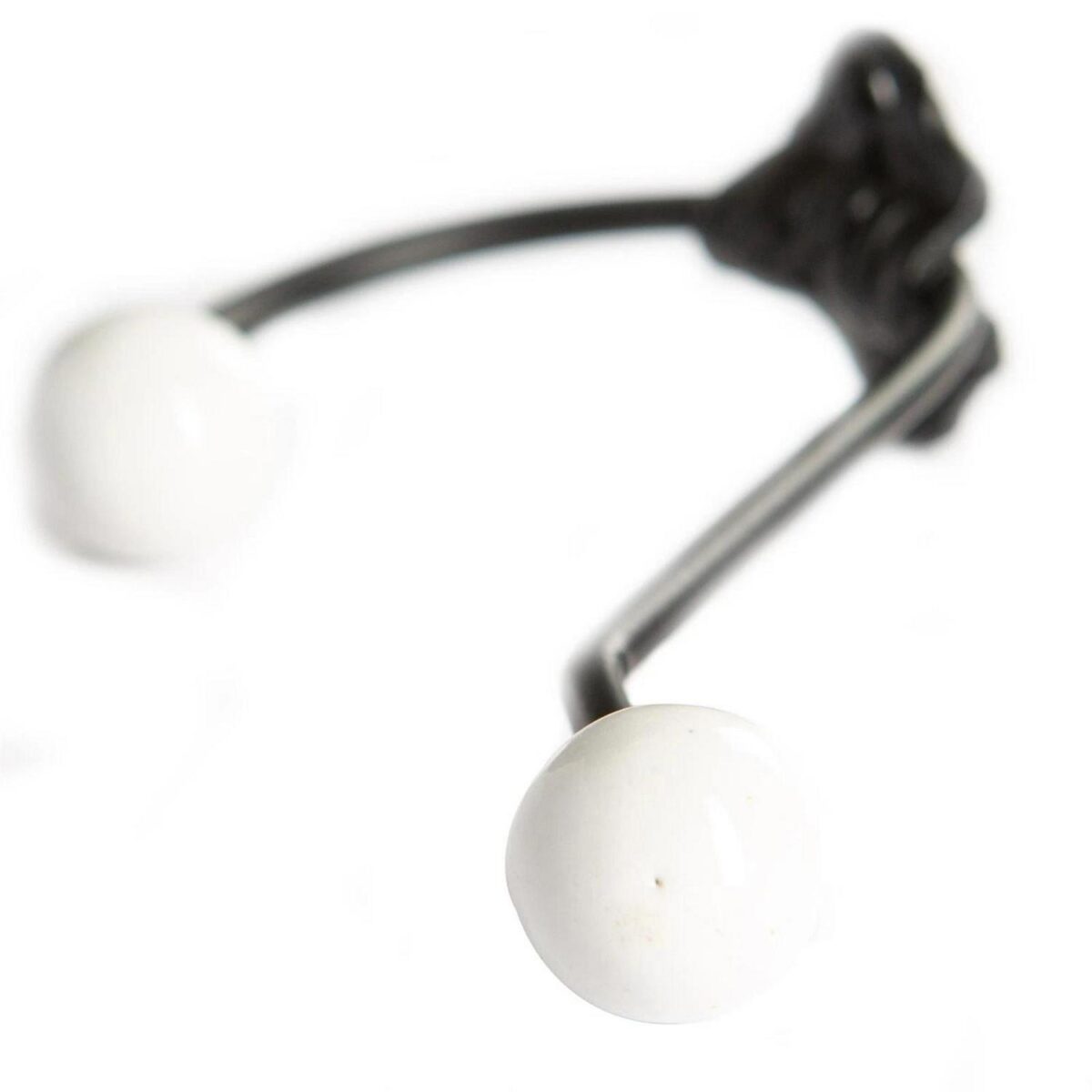 Ceramic Ball Hat and Coat Hook Cast Iron Vintage Style W50mm x H180mm White - Image 2