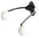 Ceramic Ball Hat and Coat Hook Cast Iron Vintage Style W50mm x H180mm White - Image 2