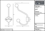 Ceramic Ball Hat and Coat Hook Cast Iron Vintage Style W50mm x H180mm White - Image 4