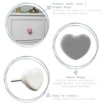 Ceramic Cabinet Knob Kitchen Bedroom Cupboard Door Drawer Handles Grey Heart - Image 2