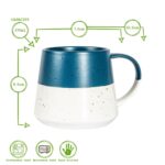 Ceramic Dipped Flecked Belly Coffee Mugs Patterned Tea Cup 370ml 4 Colours - Image 3