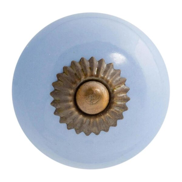 Ceramic Door Knob Cabinet Drawer Luxury Handle, Blue - x1