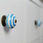 Ceramic Door Knobs Cabinet Drawer Handle Set, Stripe Design, Light Blue - x24 - Image 6