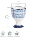 Ceramic Egg Cup Cups Kitchen Breakfast Porcelain Dining - Blue / Orange - x2 - Image 3