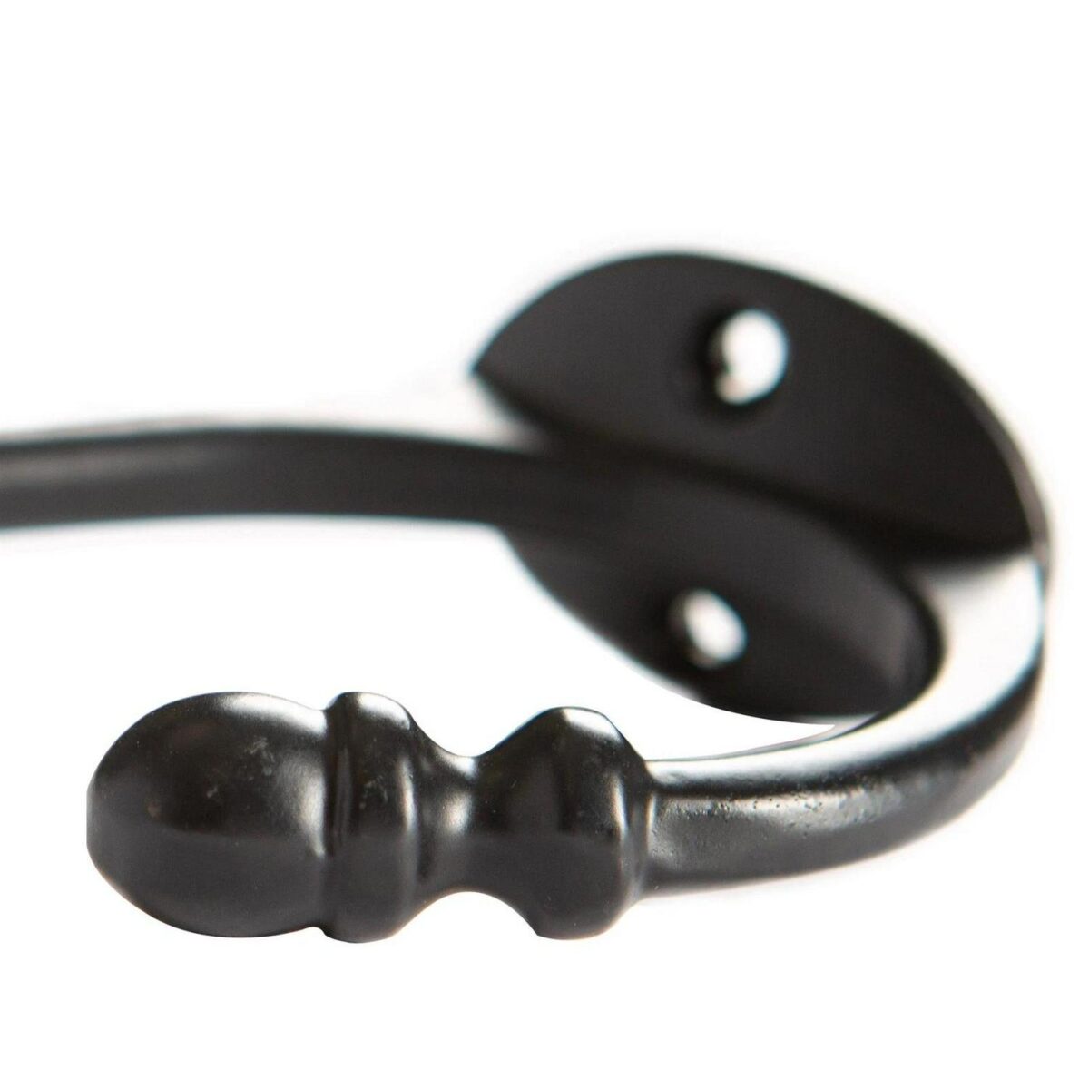Ceramic Flower Hat and Coat Hook Cast Iron Vintage Style W30mm x H140mm Black - Image 2