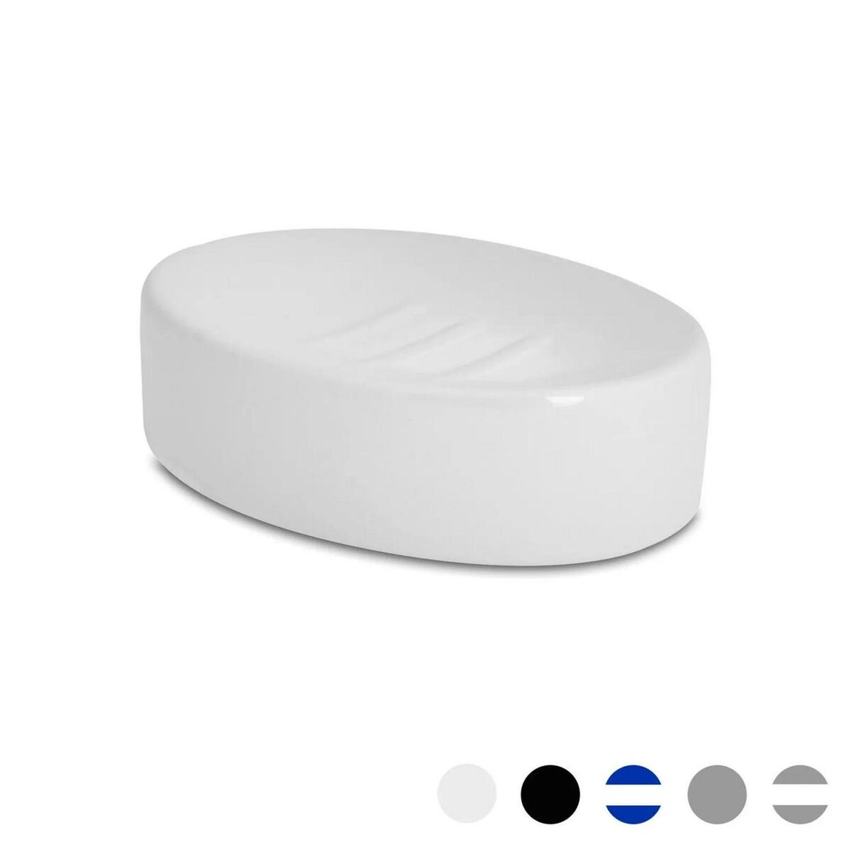 Ceramic Soap Dish Tray Saver Holder Bathroom Kitchen Glazed Sink Stand - White - Image 1