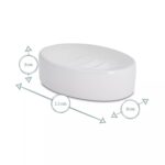 Ceramic Soap Dish Tray Saver Holder Bathroom Kitchen Glazed Sink Stand - White - Image 3