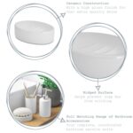 Ceramic Soap Dish Tray Saver Holder Bathroom Kitchen Glazed Sink Stand - White - Image 2