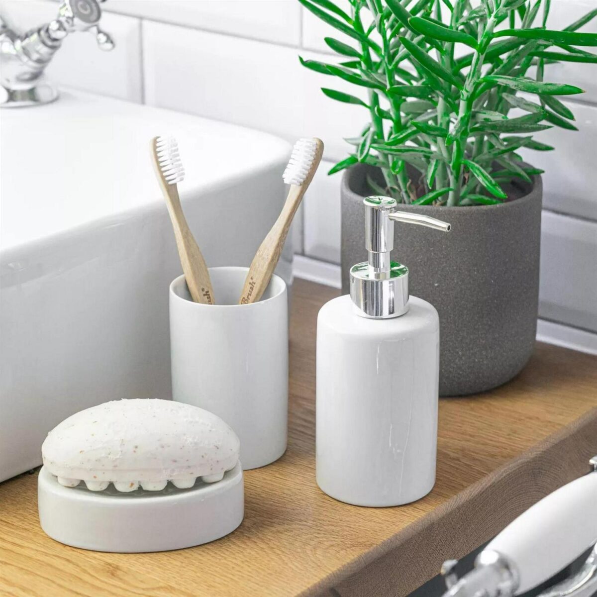 Ceramic Soap Dish Tray Saver Holder Bathroom Kitchen Glazed Sink Stand - White - Image 5