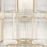 Chicago 13 Light Matt Gold Grand Tiered Pendant Light 77.5cm - Image 5