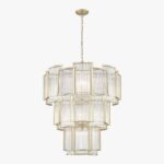 Chicago 13 Light Matt Gold Grand Tiered Pendant Light 77.5cm