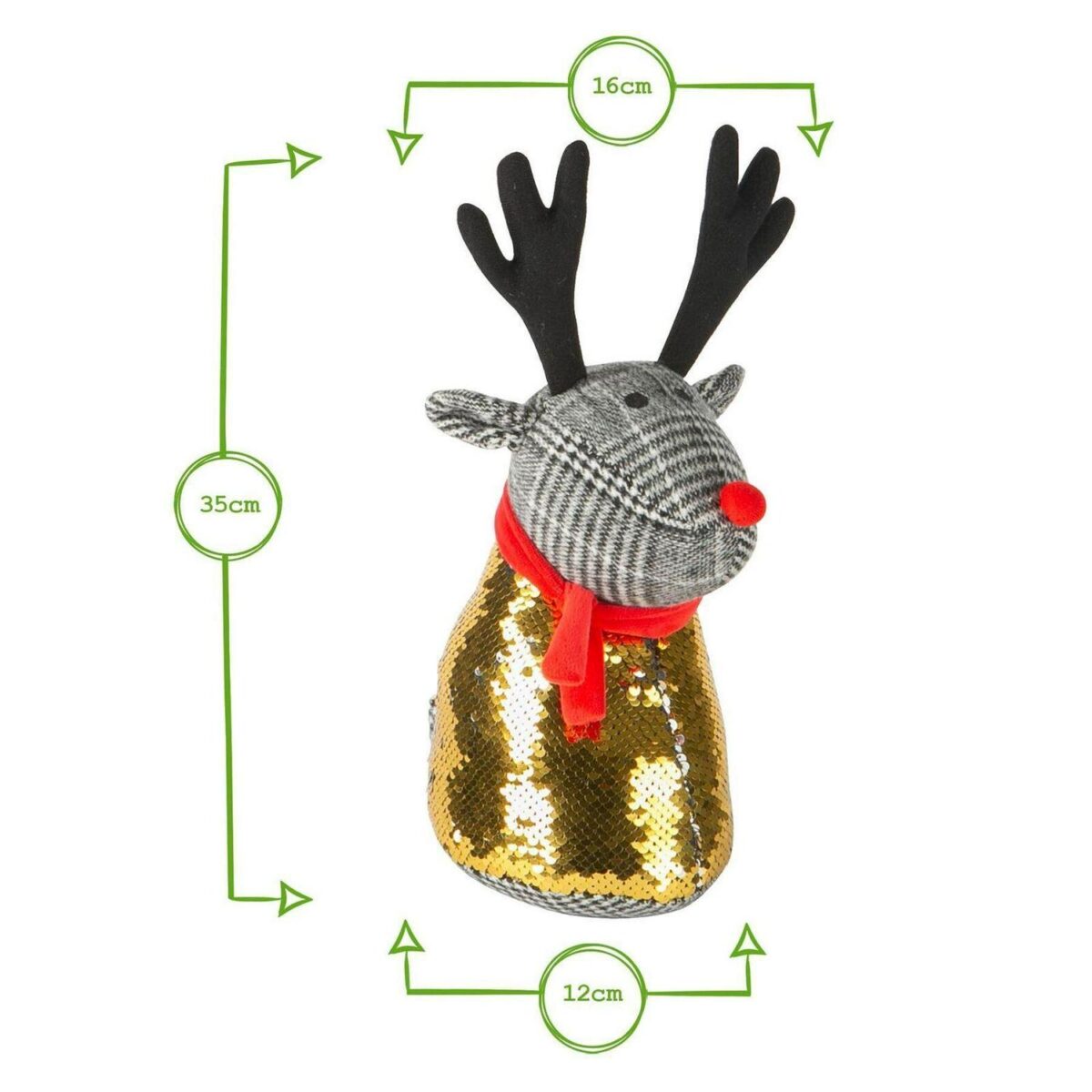Christmas Door Stop Novelty Decorative Interior Weighted Doorstop Reindeer - Image 3