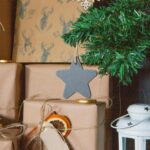 Christmas Tree Decorations Hanging Black Slate Xmas - Star Design - x6 - Image 4