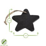 Christmas Tree Decorations Hanging Black Slate Xmas - Star Design - x6 - Image 3