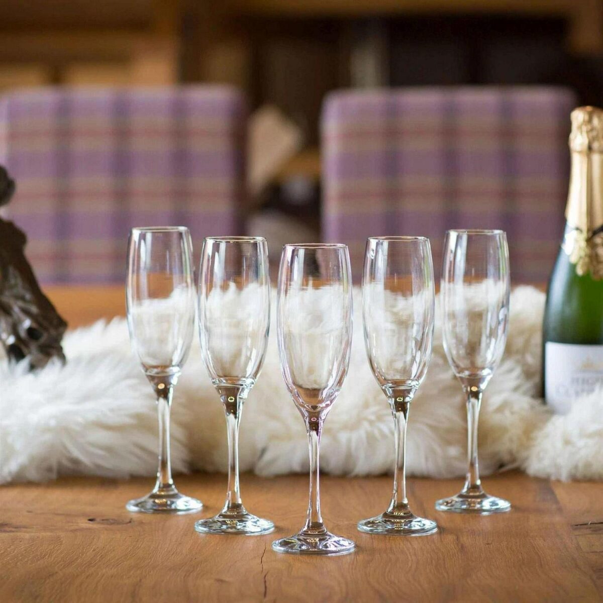 Classic Champagne Flutes Modern Home Kitchen Stemware Glasses 220ml Clear - Image 6